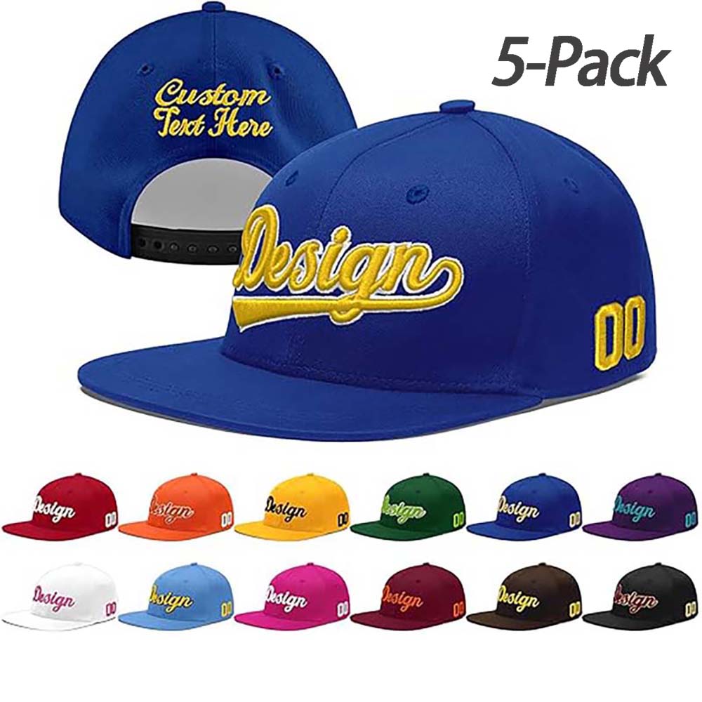 Custom Men Women Embroidery Baseball Hat Sun Cap DIY Design 5 Pack