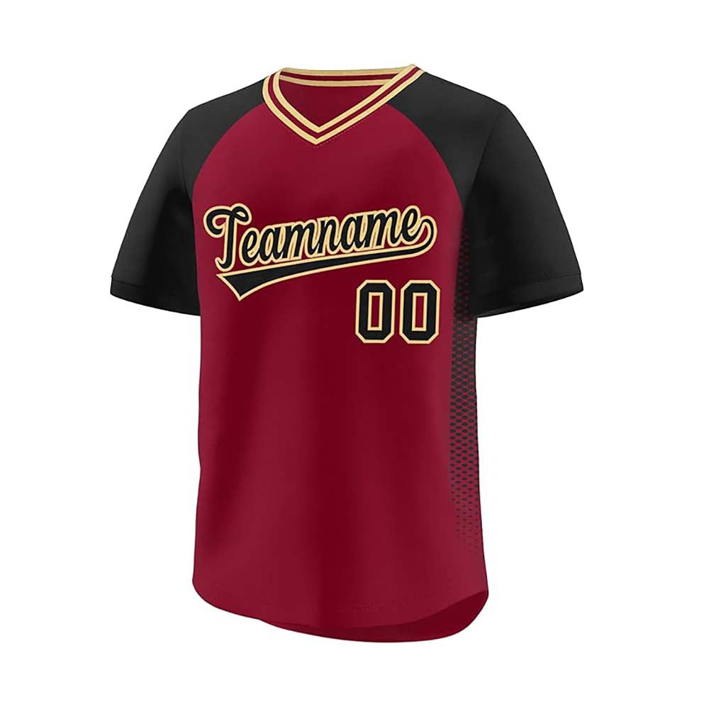 Custom Men Women V Neck Baseball Shirts Team Uniforms
