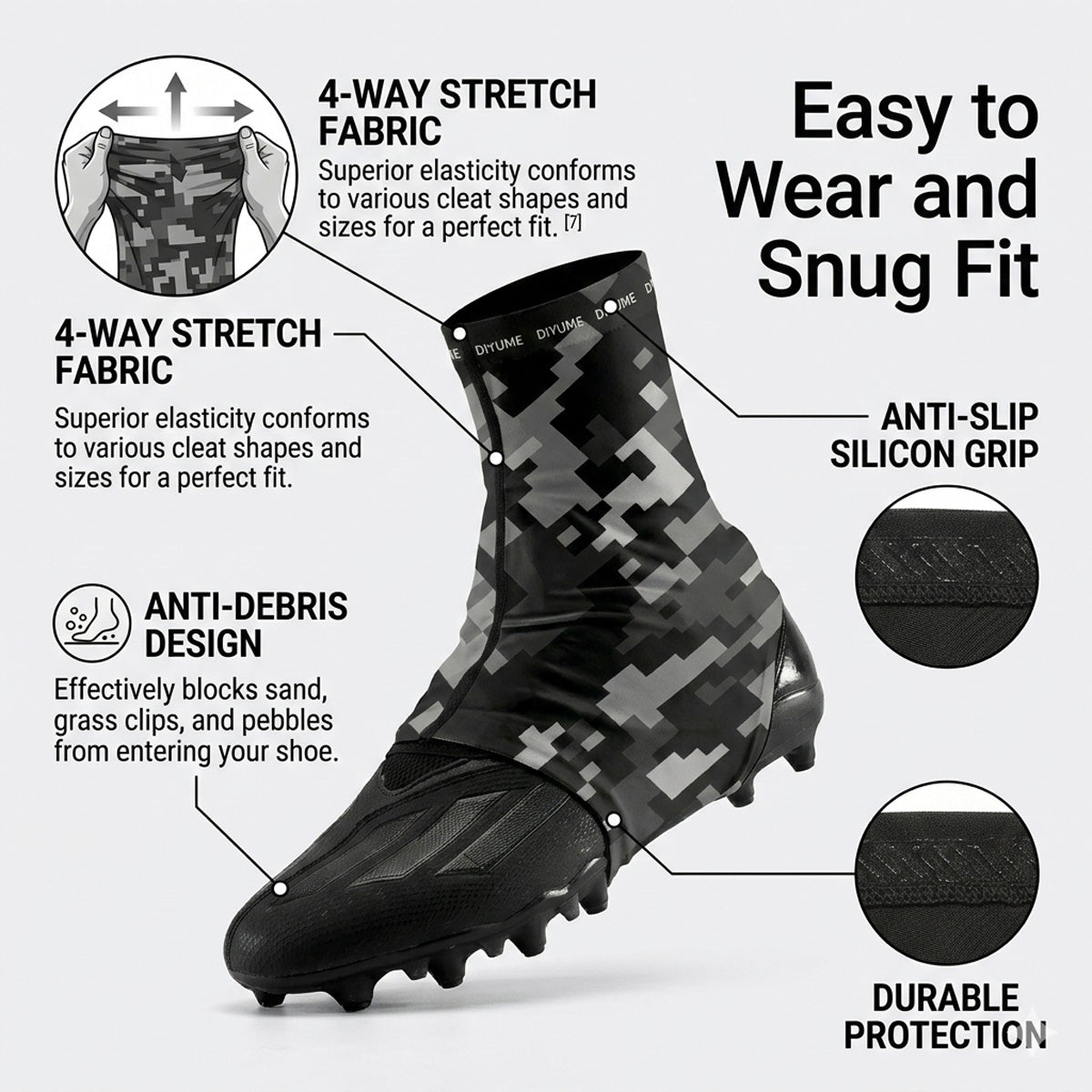 Custom Kids Youth Baseball Spat Turf Pellets Out Cover Cleats