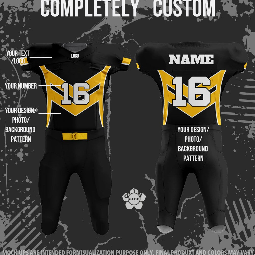 DIYUME Custom Unisex V-neck Football Uniform Adult Youth