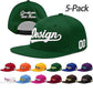 Custom Men Women Embroidery Baseball Hat Sun Cap DIY Design 5 Pack