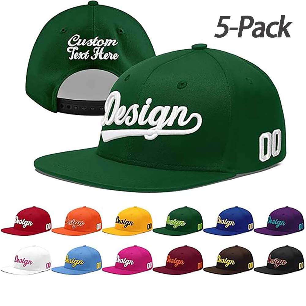 Custom Men Women Embroidery Baseball Hat Sun Cap DIY Design 5 Pack