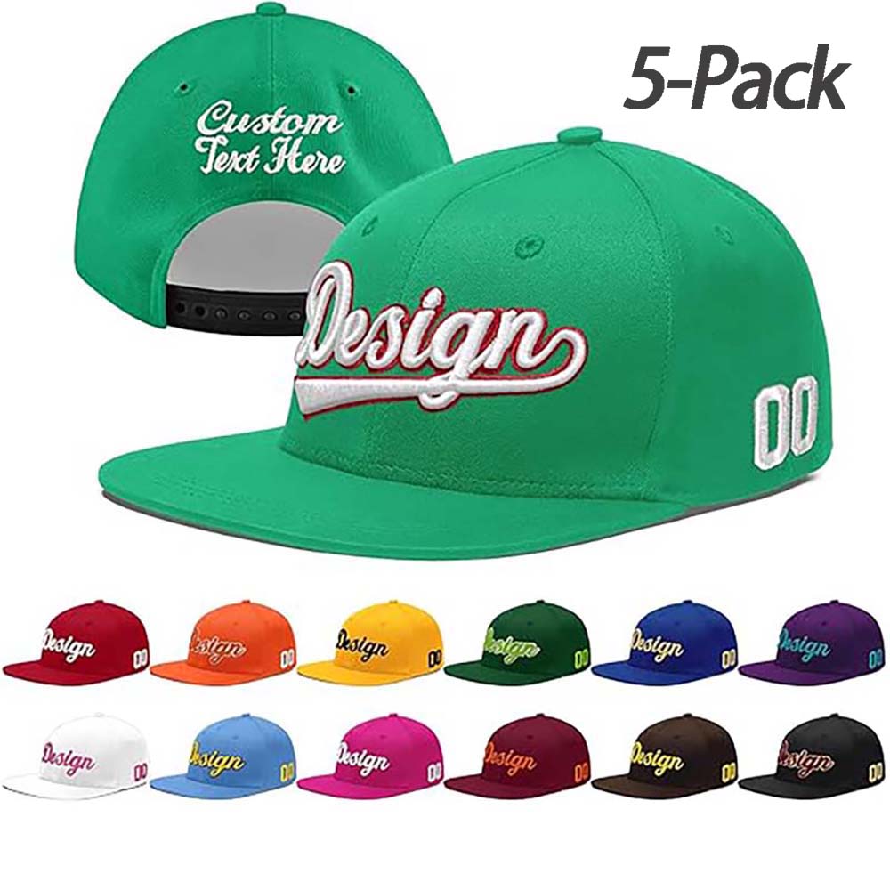 Custom Men Women Embroidery Baseball Hat Sun Cap DIY Design 5 Pack