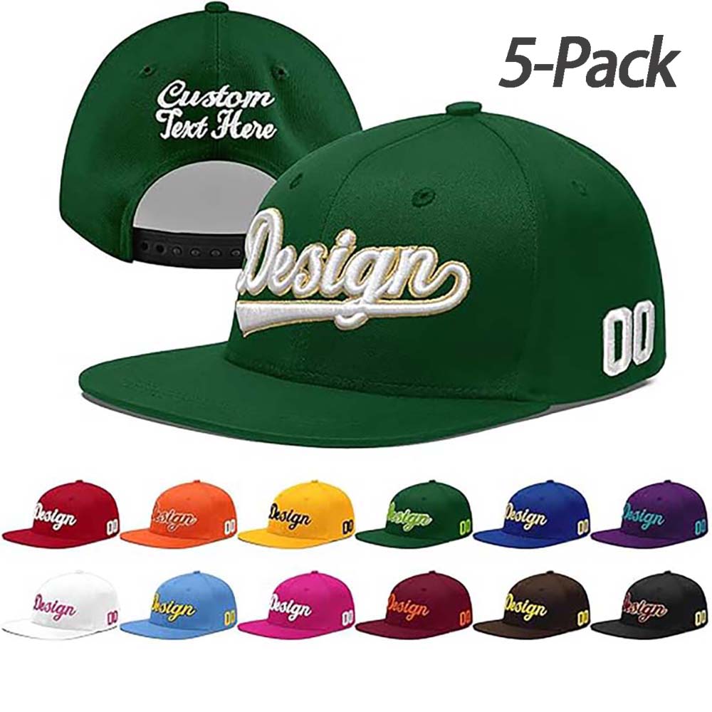Custom Men Women Embroidery Baseball Hat Sun Cap DIY Design 5 Pack