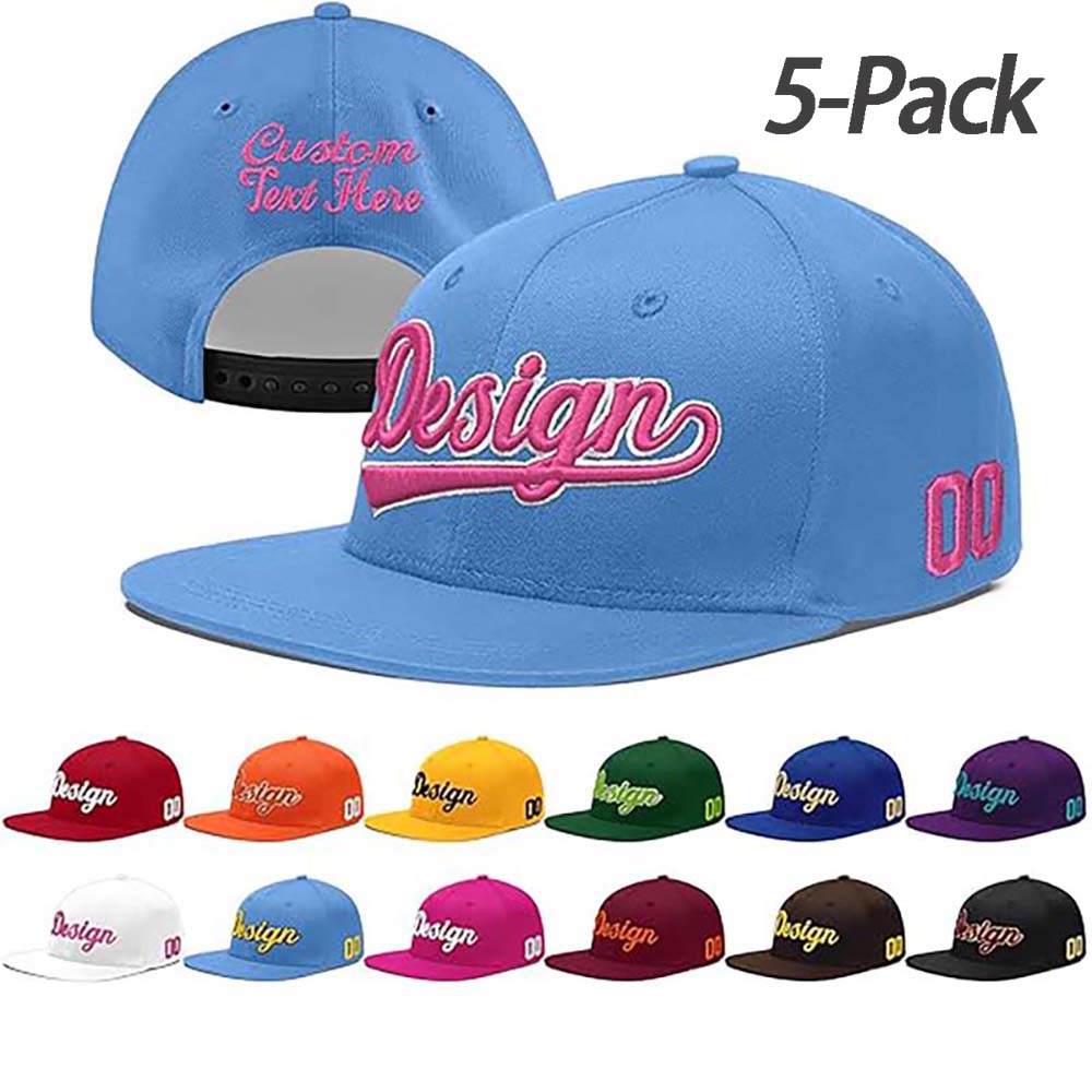 Custom Men Women Embroidery Baseball Hat Sun Cap DIY Design 5 Pack