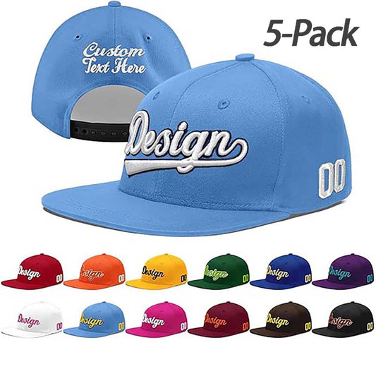 Custom Men Women Embroidery Baseball Hat Sun Cap DIY Design 5 Pack