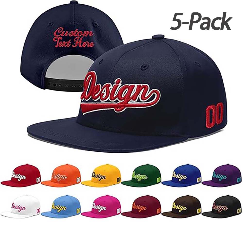 Custom Men Women Embroidery Baseball Hat Sun Cap DIY Design 5 Pack