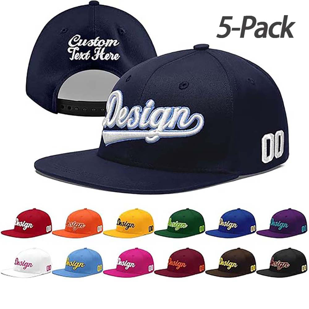 Custom Men Women Embroidery Baseball Hat Wholesale Sun Cap 5 Pack