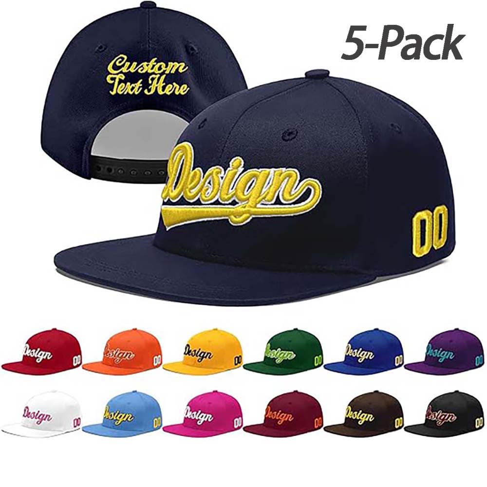 Custom Men Women Embroidery Baseball Hat Wholesale Sun Cap 5 Pack