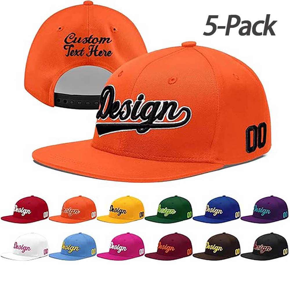 Custom Men Women Embroidery Baseball Hat Wholesale Sun Cap 5 Pack