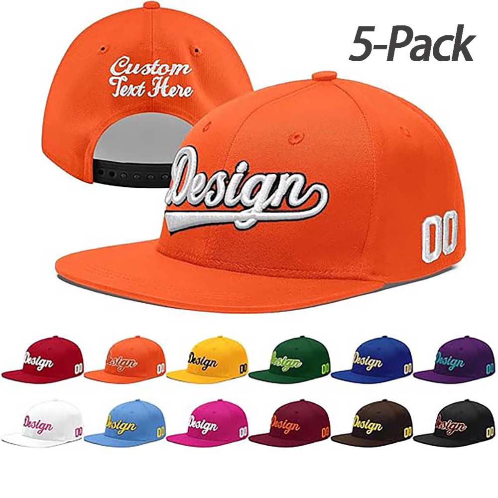 Custom Men Women Embroidery Baseball Hat Wholesale Sun Cap 5 Pack