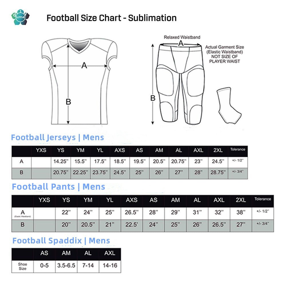 DIYUME Custom Unisex V-neck Football Uniform Adult Youth