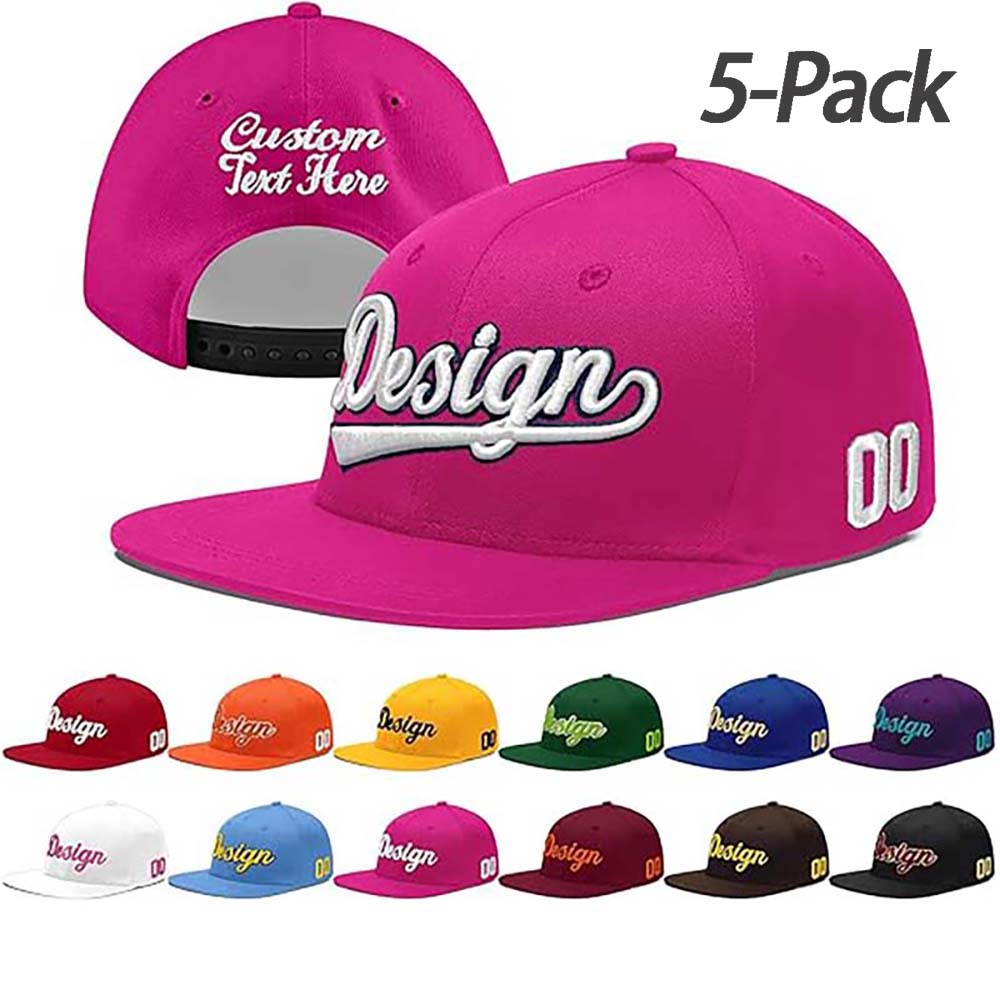 Custom Men Women Embroidery Baseball Hat Wholesale Sun Cap 5 Pack
