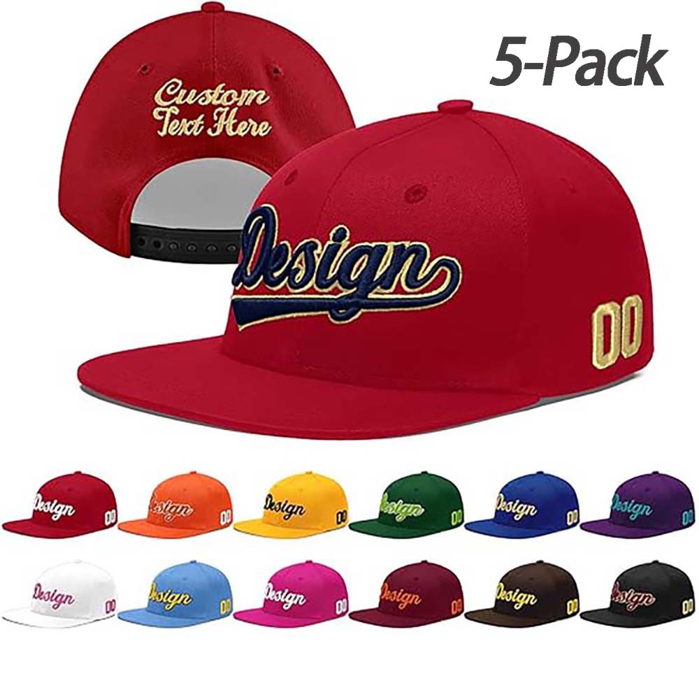 Custom Men Women Embroidery Baseball Hat Wholesale Sun Cap 5 Pack