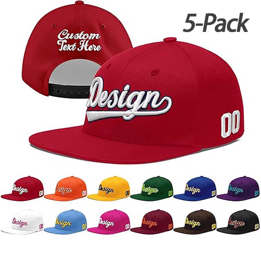 Custom Men Women Embroidery Baseball Hat Wholesale Sun Cap 5 Pack