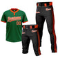 Custom Men Baseball Jersey 2 Button Team Uniforms 3 Piece