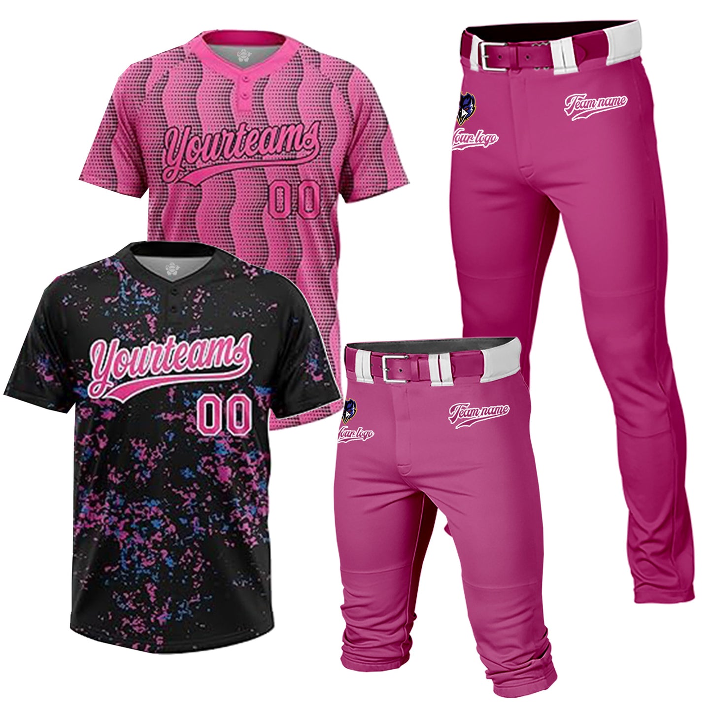 Custom Men Youth Baseball Jersey Sweatsuit 4 Piece