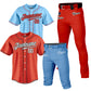 Custom Men Baseball Jersey Button Down Sweatsuit 4 Piece