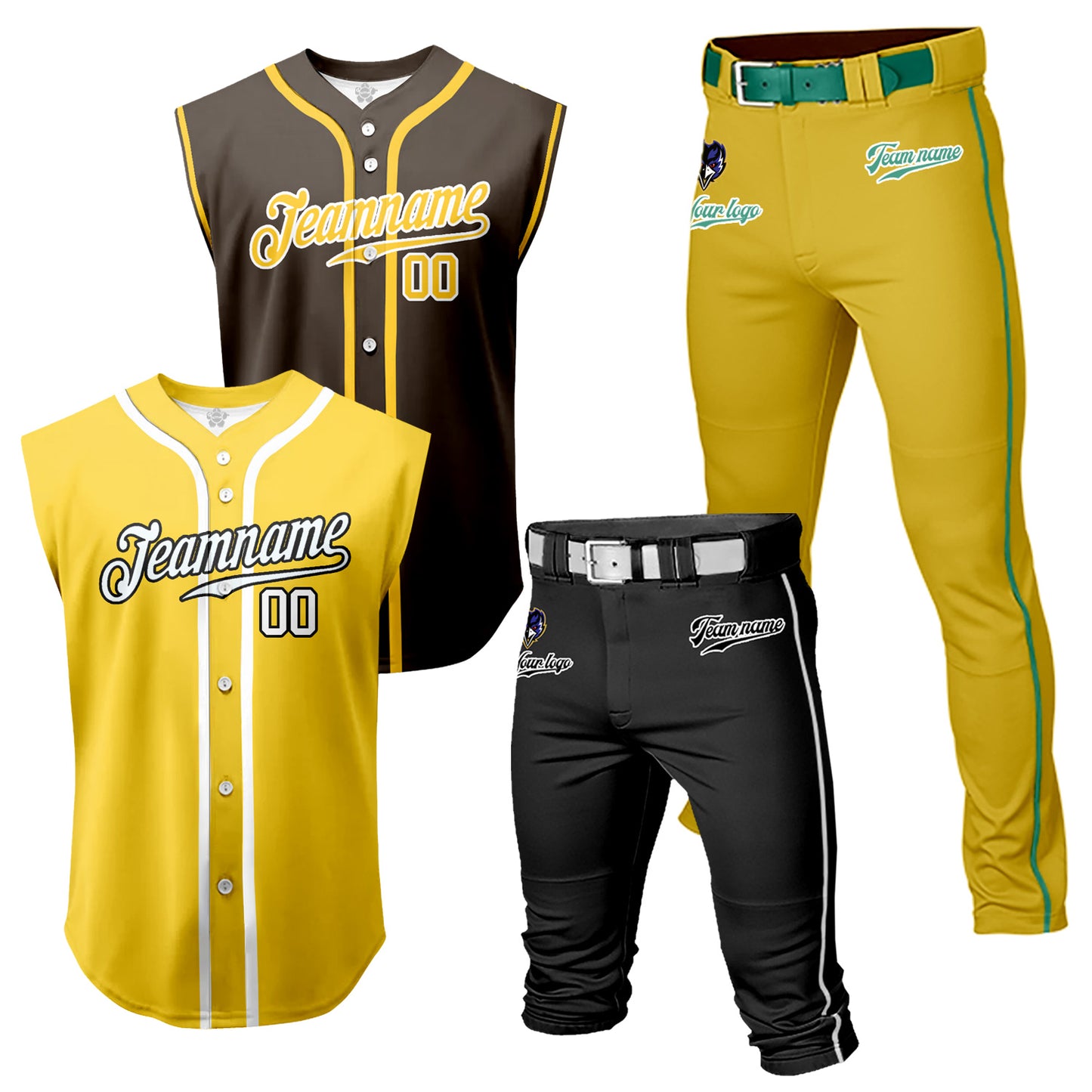 Custom Men Baseball Jersey Sports Sweatsuit 4 Piece