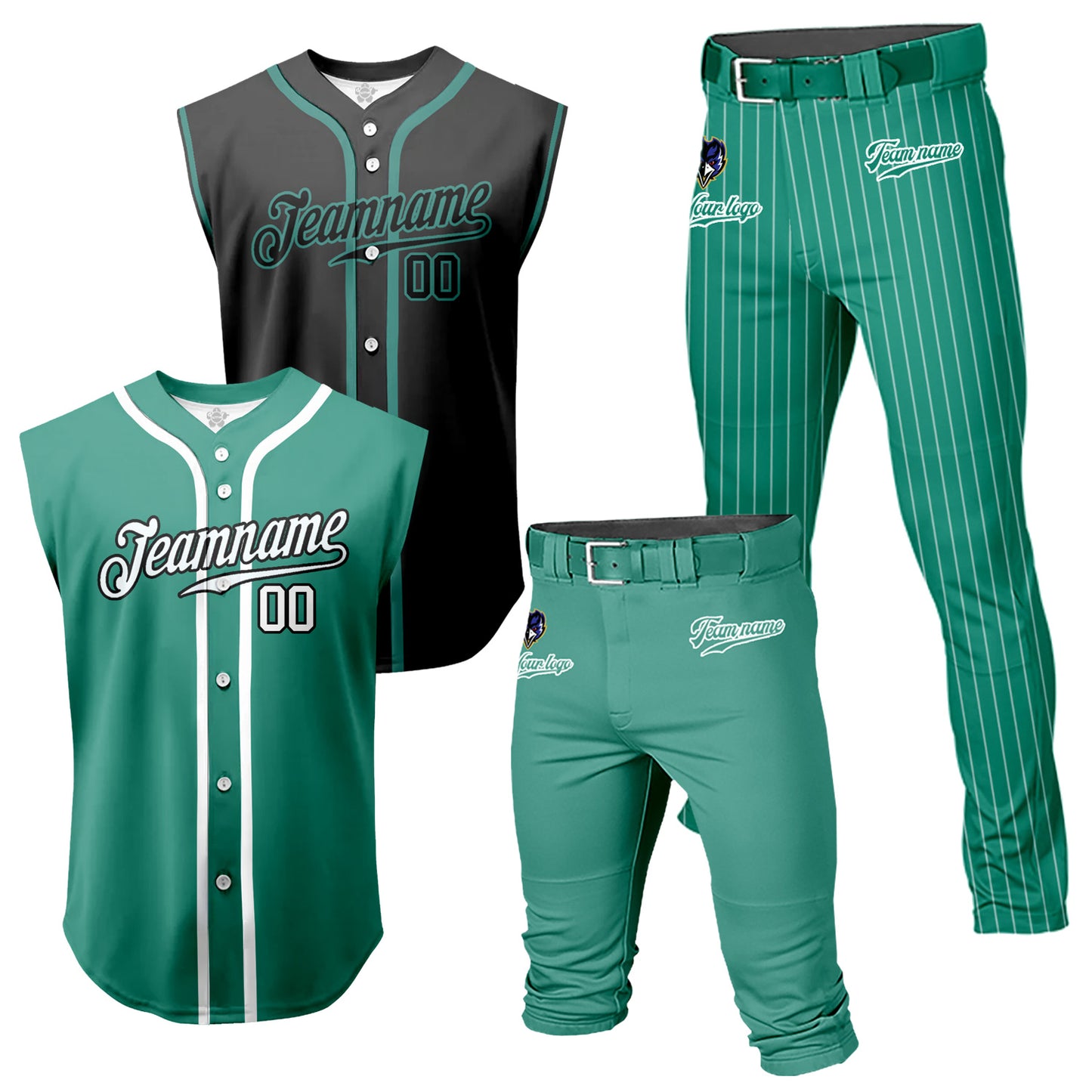 Custom Men Baseball Jersey Sports Sweatsuit 4 Piece