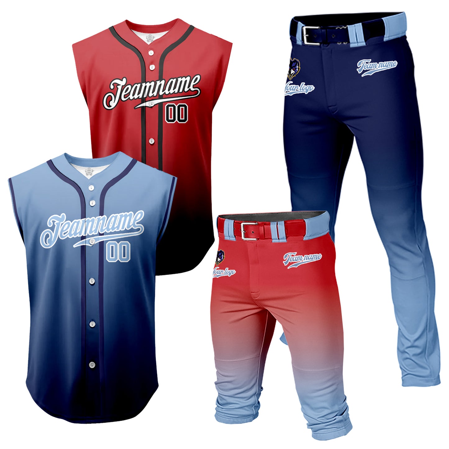 Custom Men Baseball Jersey Sports Sweatsuit 4 Piece