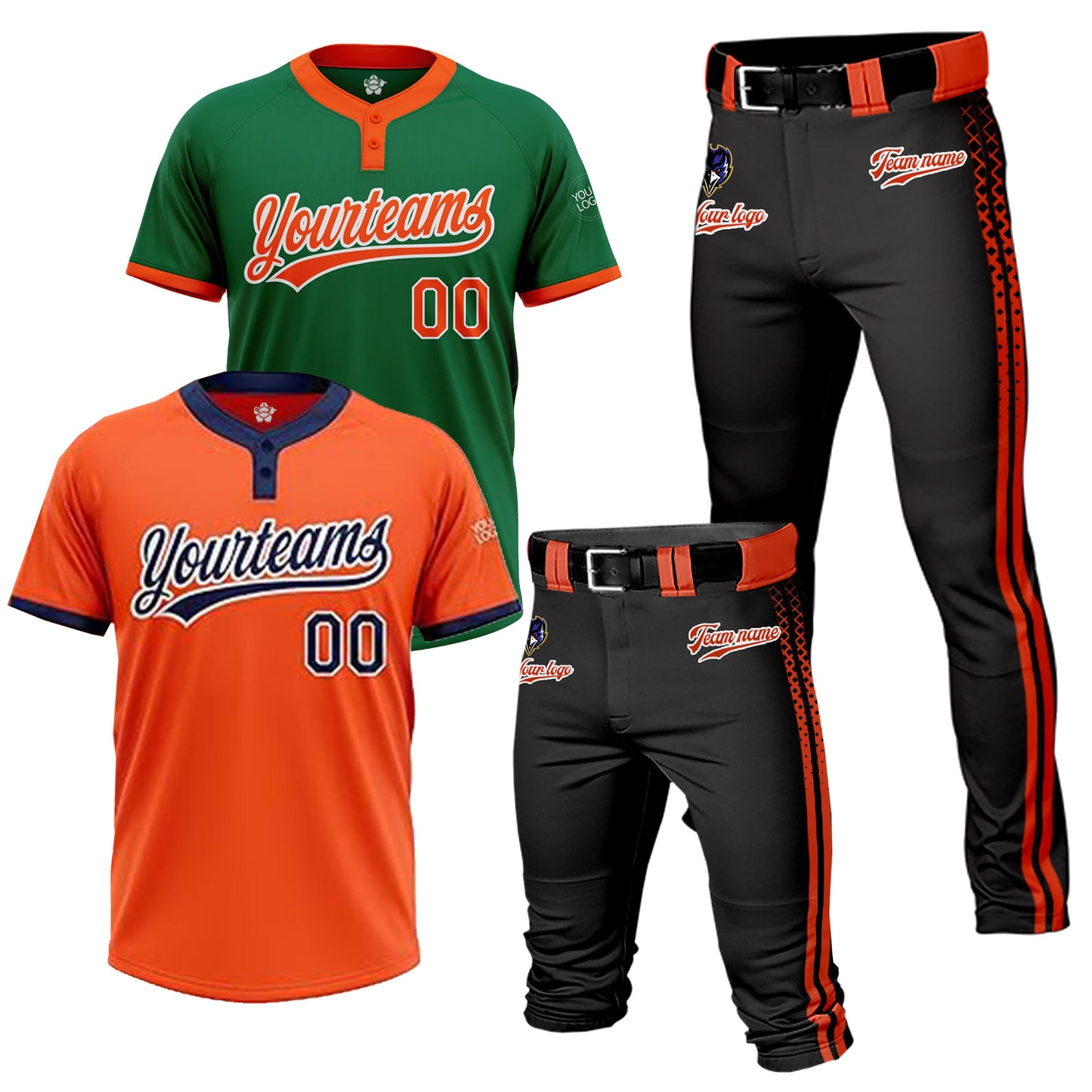 Custom Men Youth Baseball Jersey Sweatsuit 4 Piece