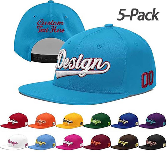Custom Men Women Embroidery Baseball Hat Wholesale Sun Cap 5 Pack