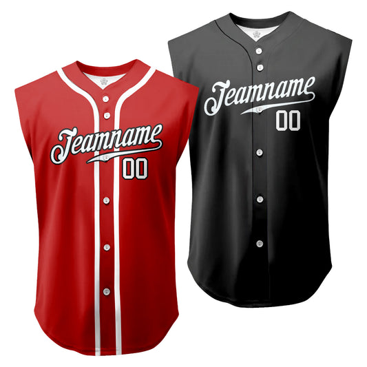 Custom Men Baseball Jersey Sleeveless Shirts 2 Set