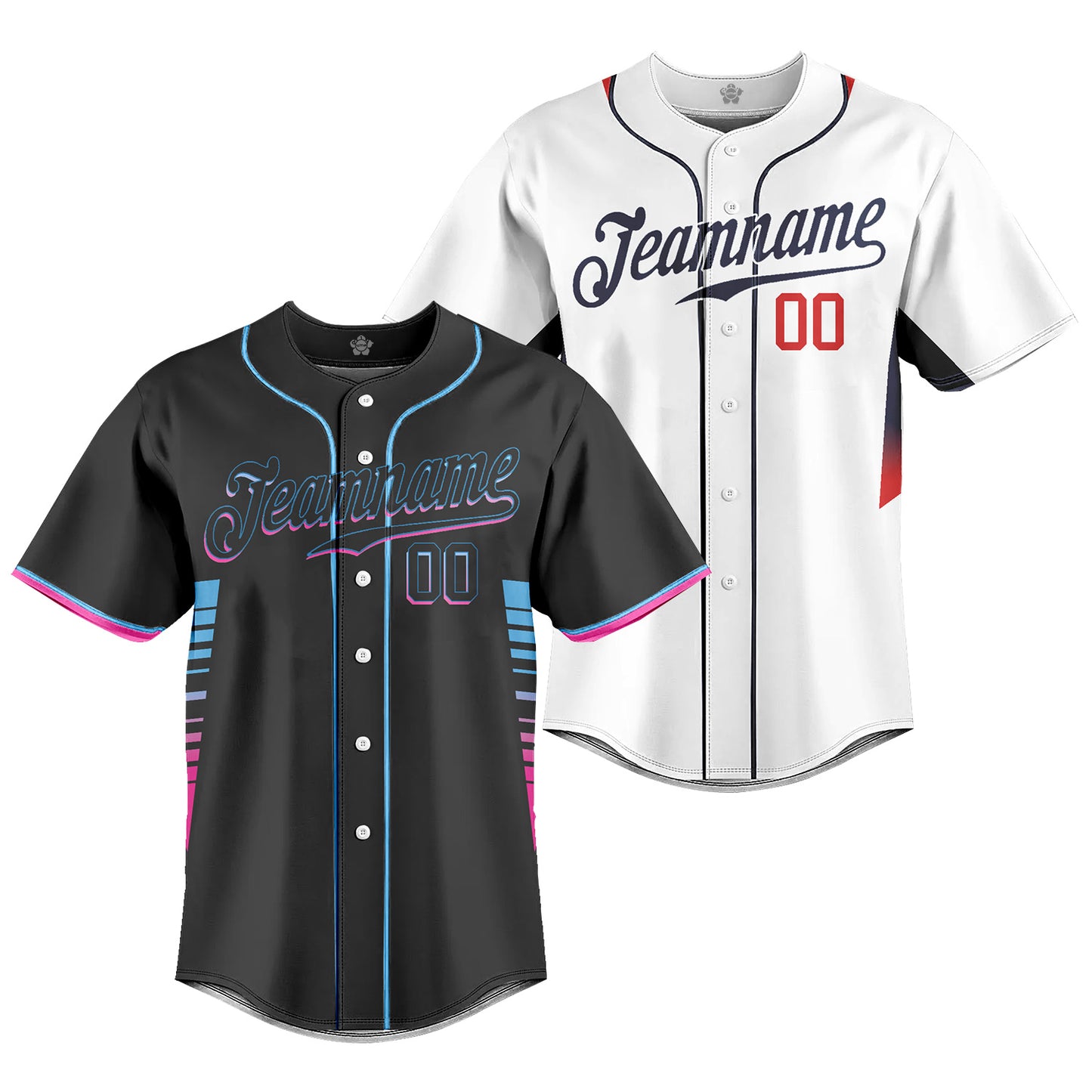 Custom Men Baseball Jersey Short Sleeve Shirts 2 Set