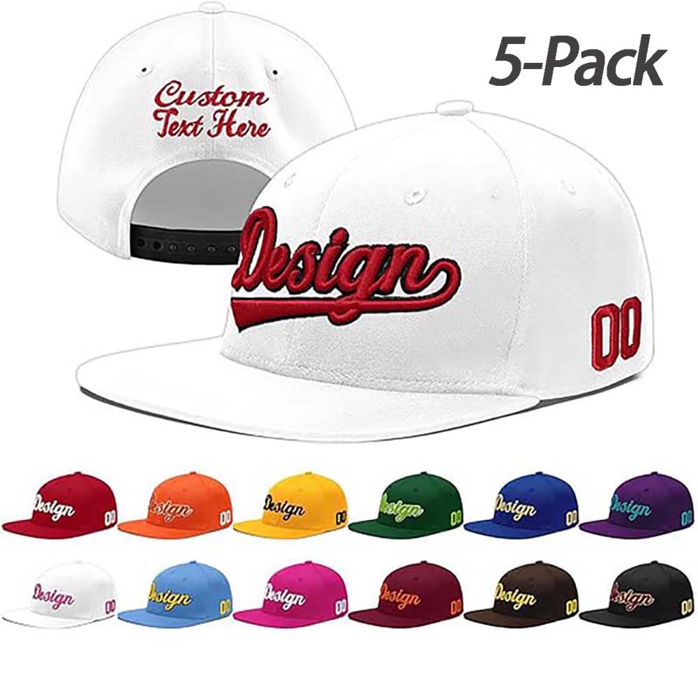Custom Men Women Embroidery Baseball Hat Wholesale Sun Cap 5 Pack