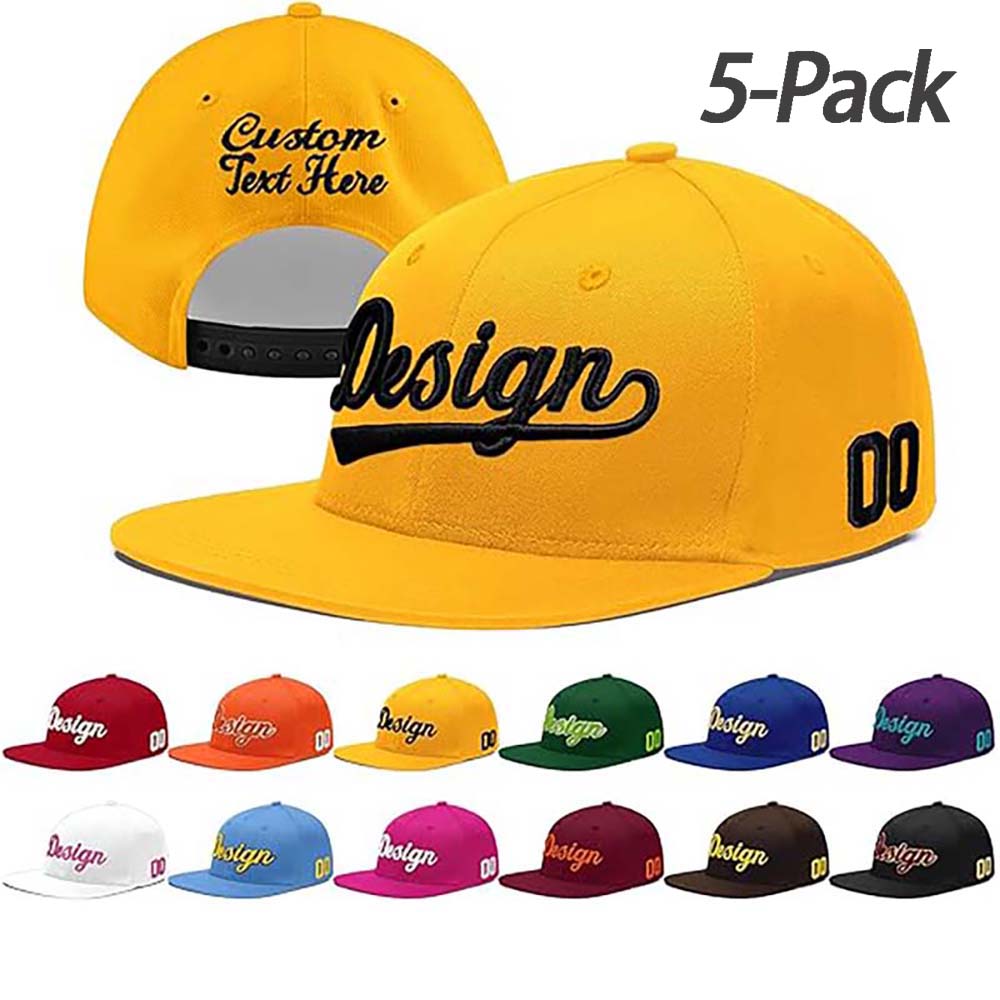 Custom Men Women Embroidery Baseball Hat Wholesale Sun Cap 5 Pack