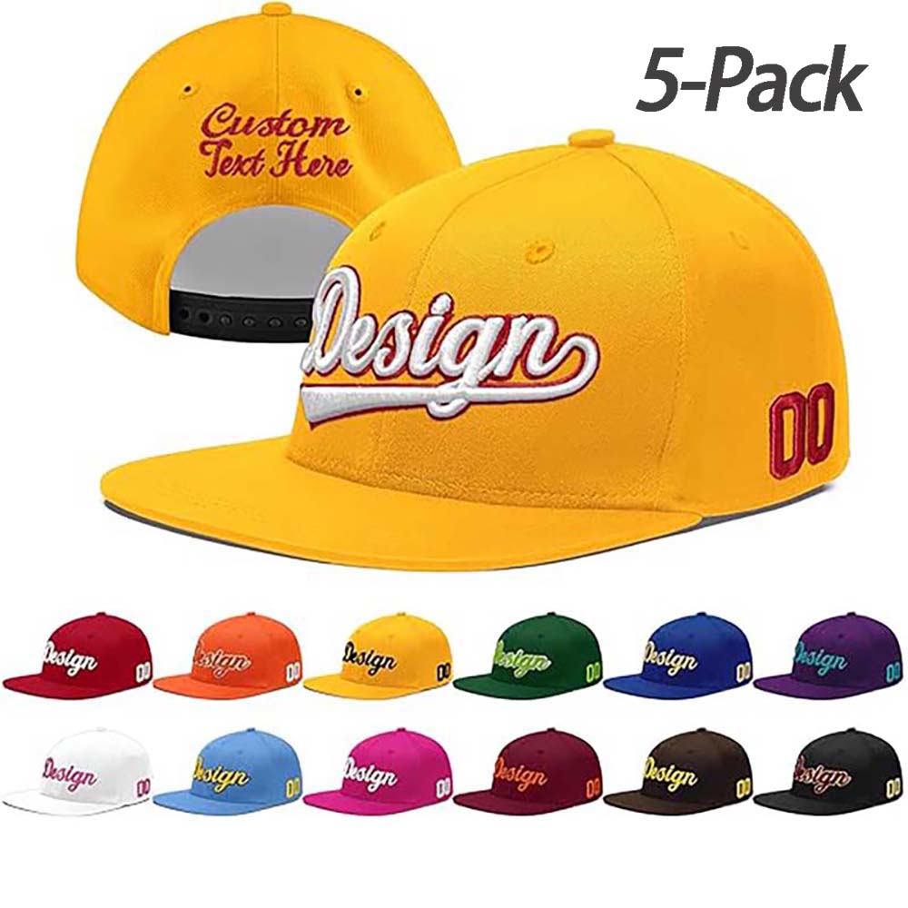Custom Men Women Embroidery Baseball Hat Wholesale Sun Cap 5 Pack