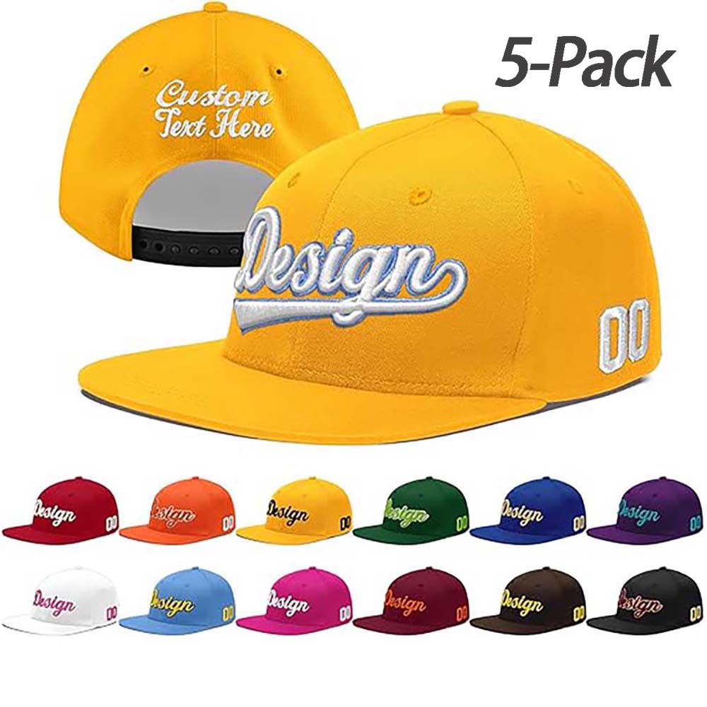 Custom Men Women Embroidery Baseball Hat Wholesale Sun Cap 5 Pack