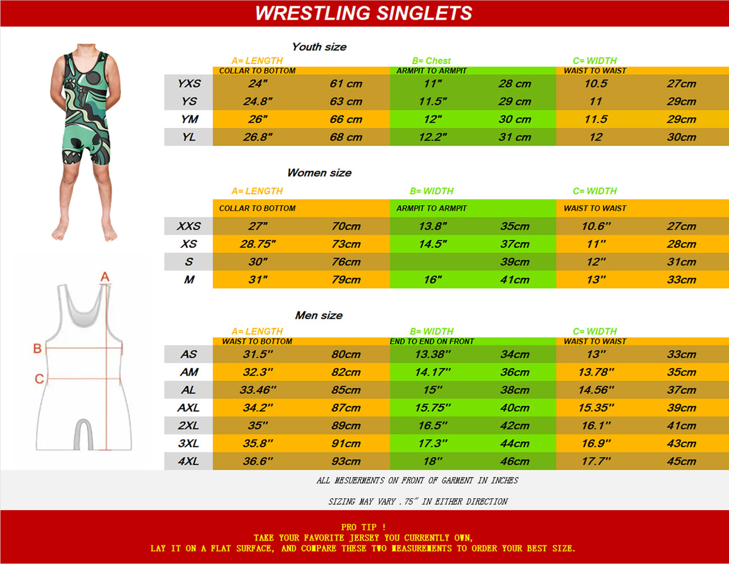 Custom Men Women Cartoon Sports Wrestling Singlet