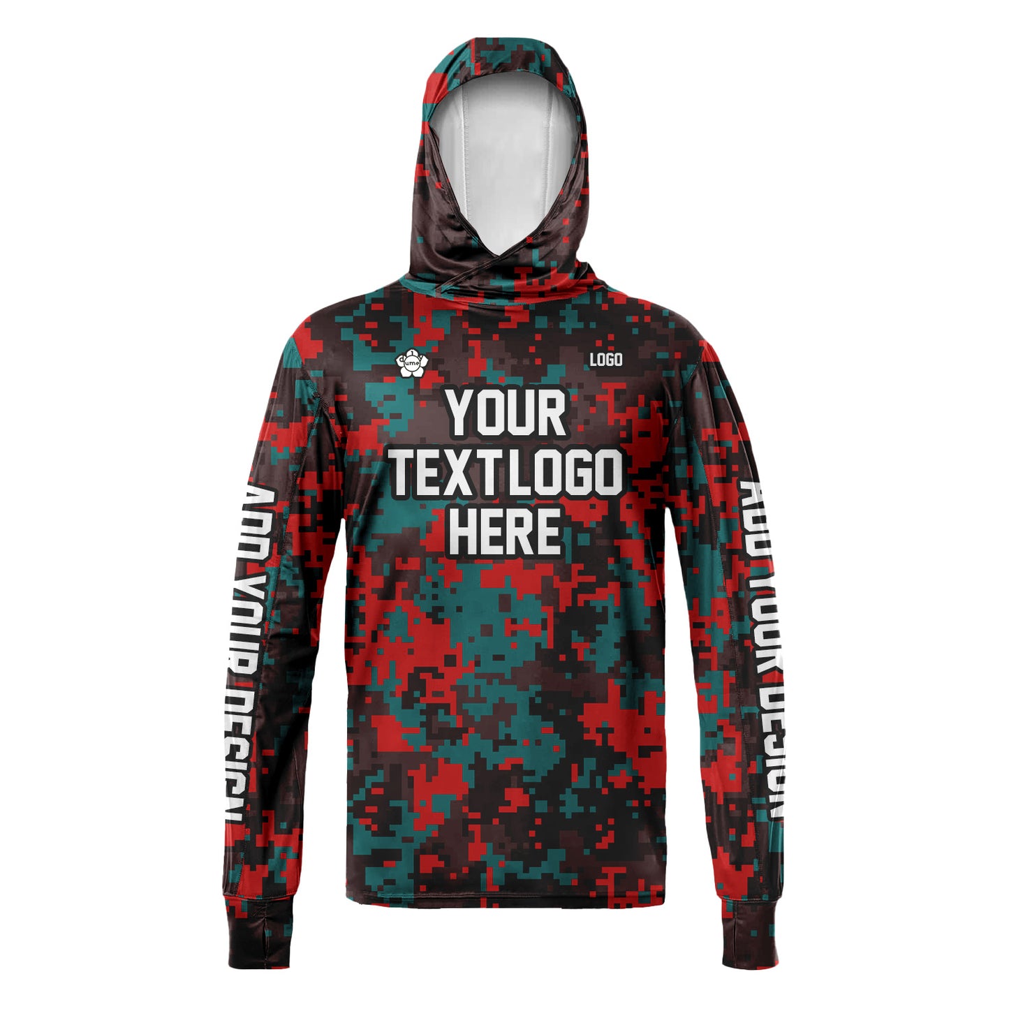 Unisex Camouflage Sun Shirt Hooded Add Your Text Photo