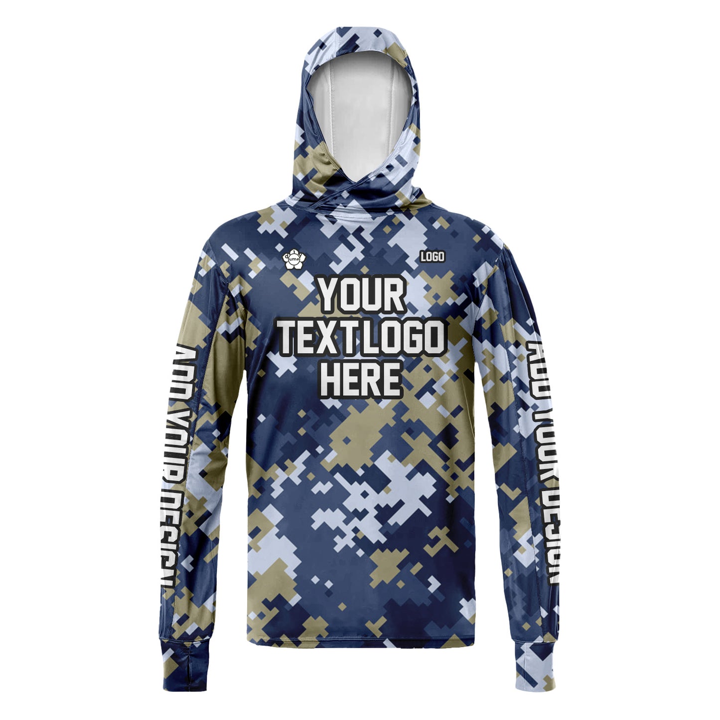Unisex Camouflage Sun Shirt Hooded Add Your Text Photo