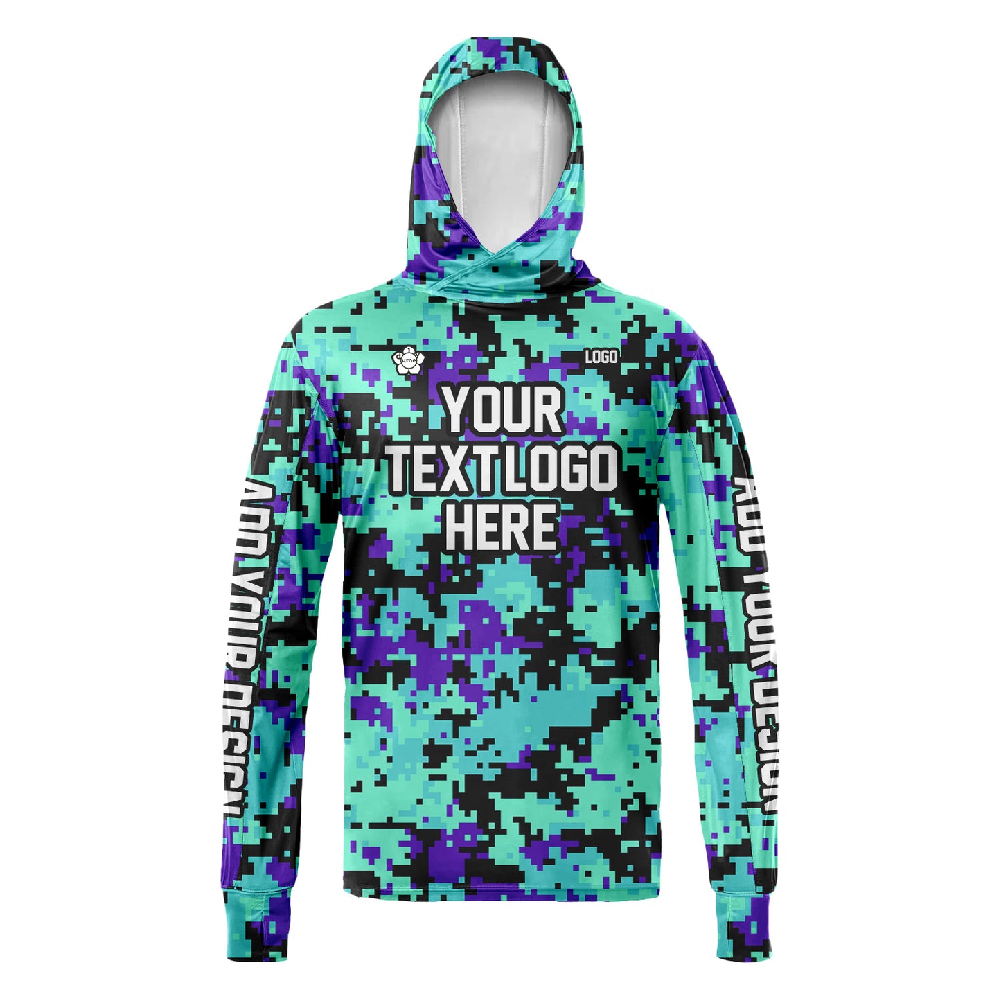 Unisex Camouflage Sun Shirt Hooded Add Your Text Photo