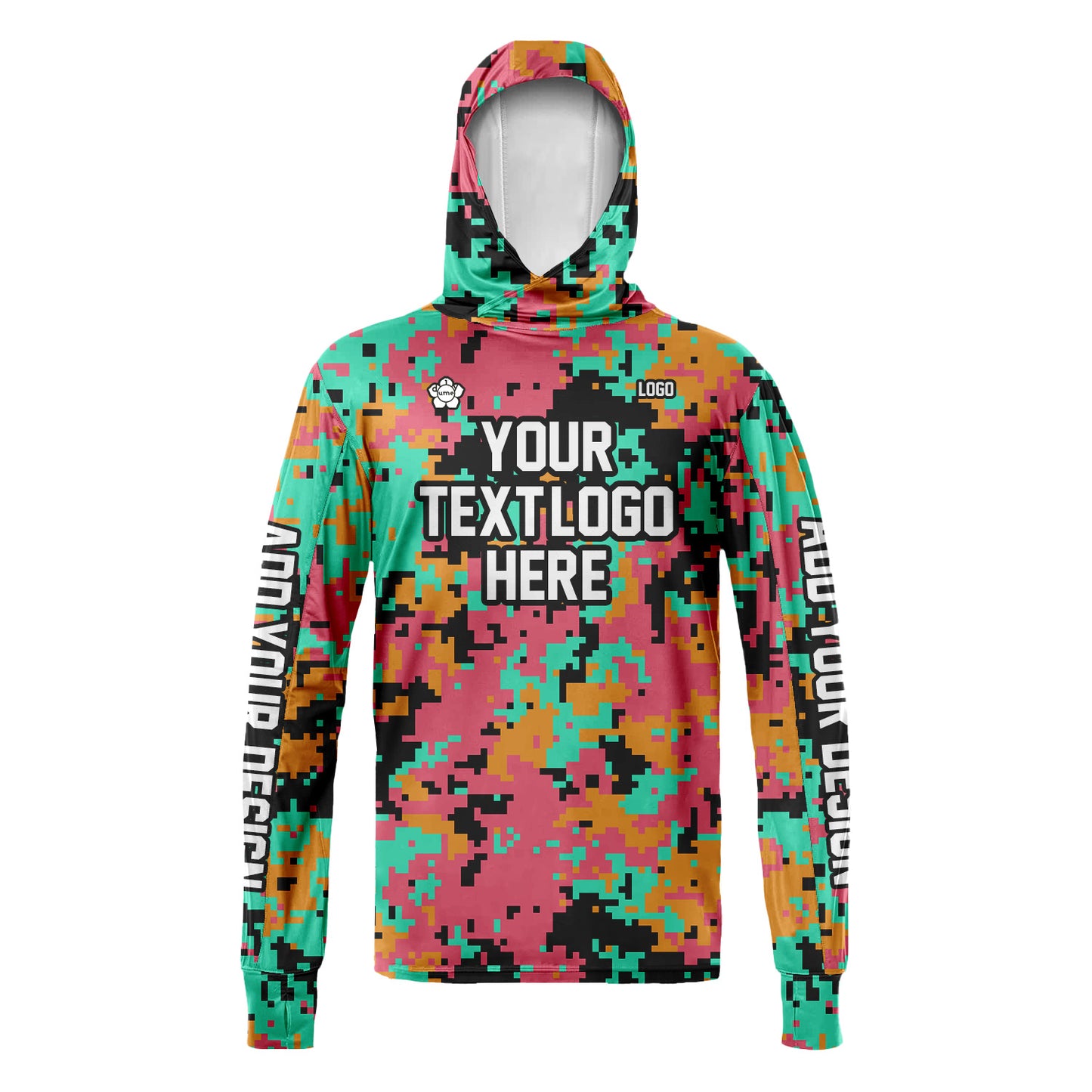 Unisex Camouflage Sun Shirt Hooded Add Your Text Photo