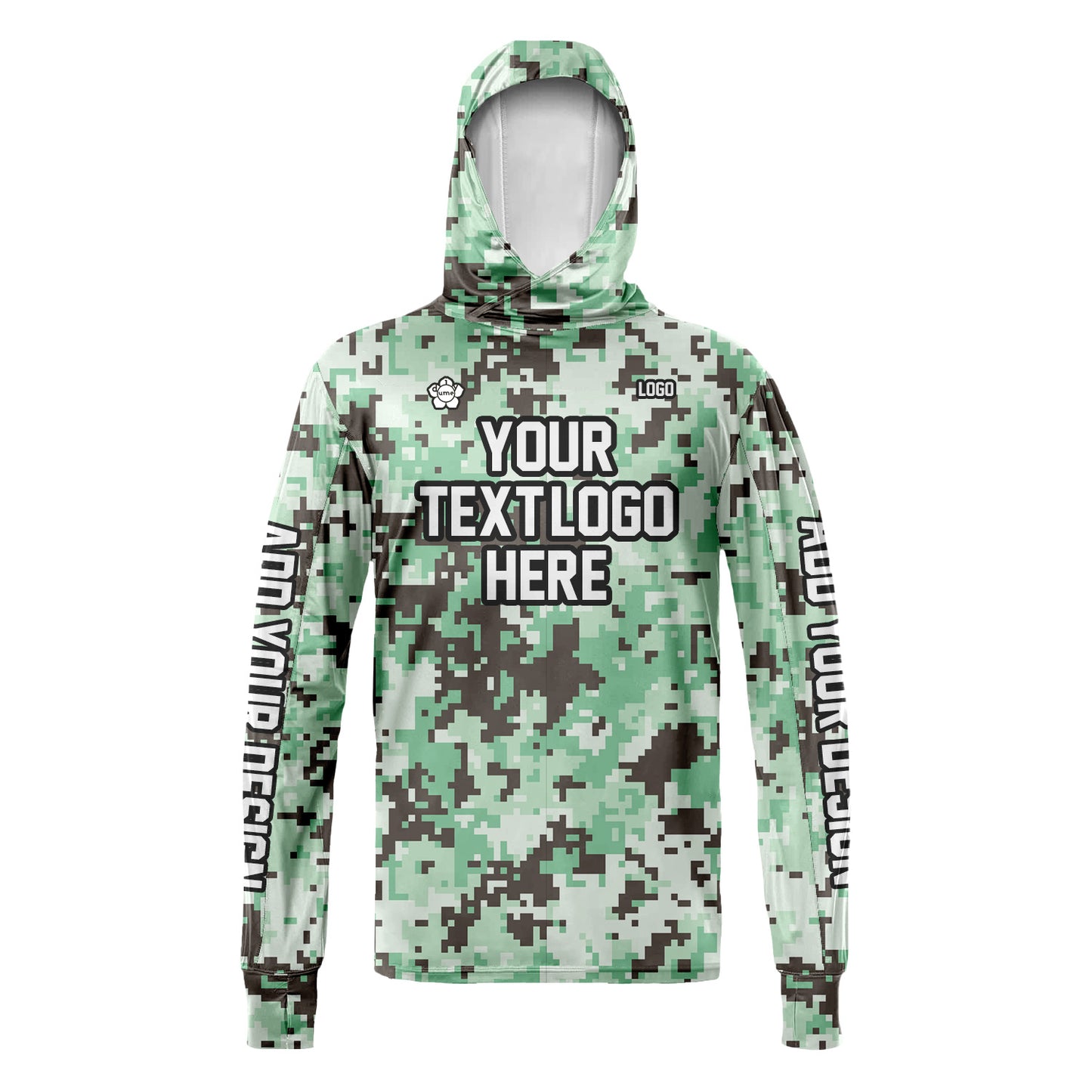Unisex Camouflage Sun Shirt Hooded Add Your Text Photo