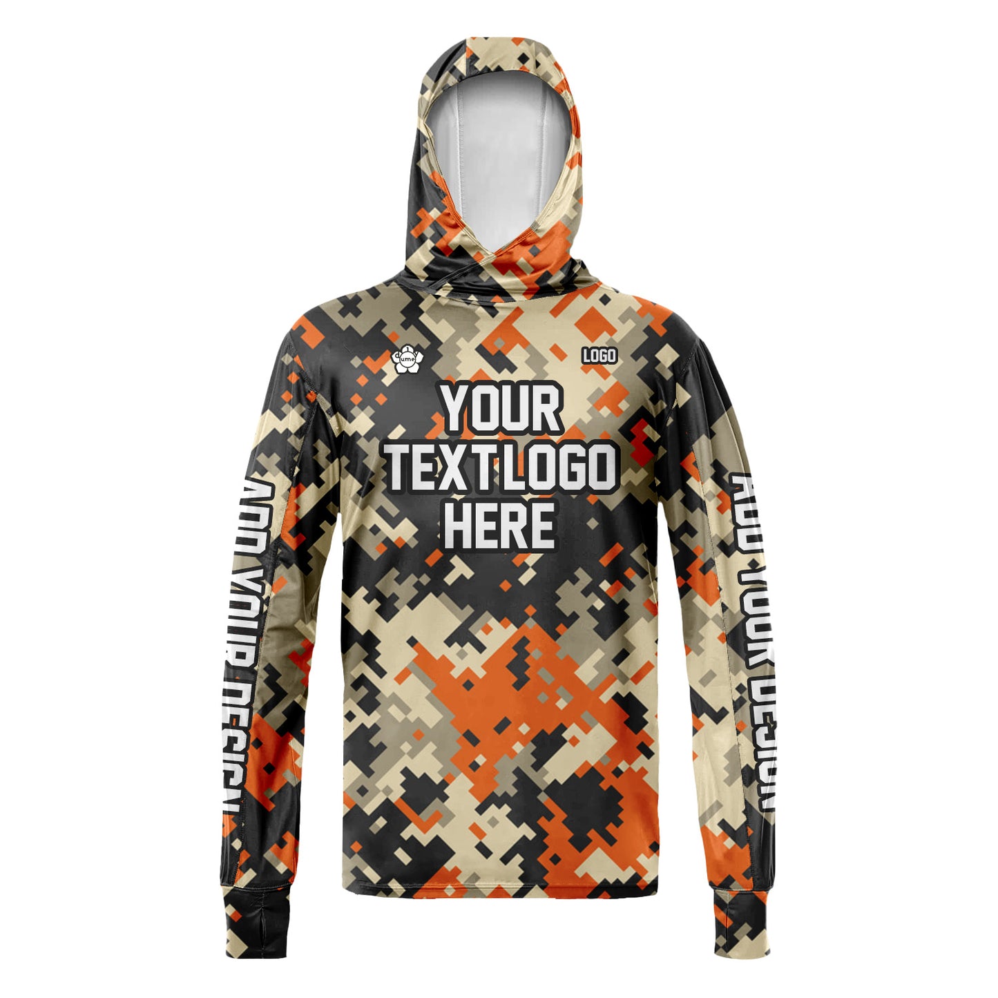 Unisex Camouflage Sun Shirt Hooded Add Your Text Photo