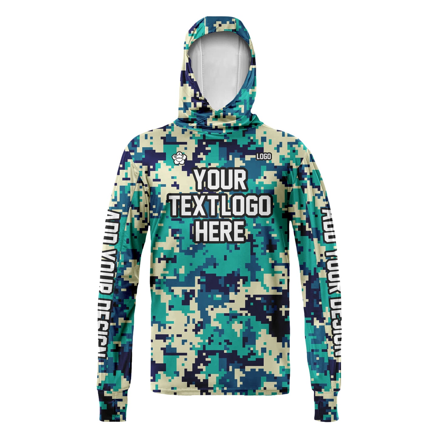 Unisex Camouflage Sun Shirt Hooded Add Your Text Photo
