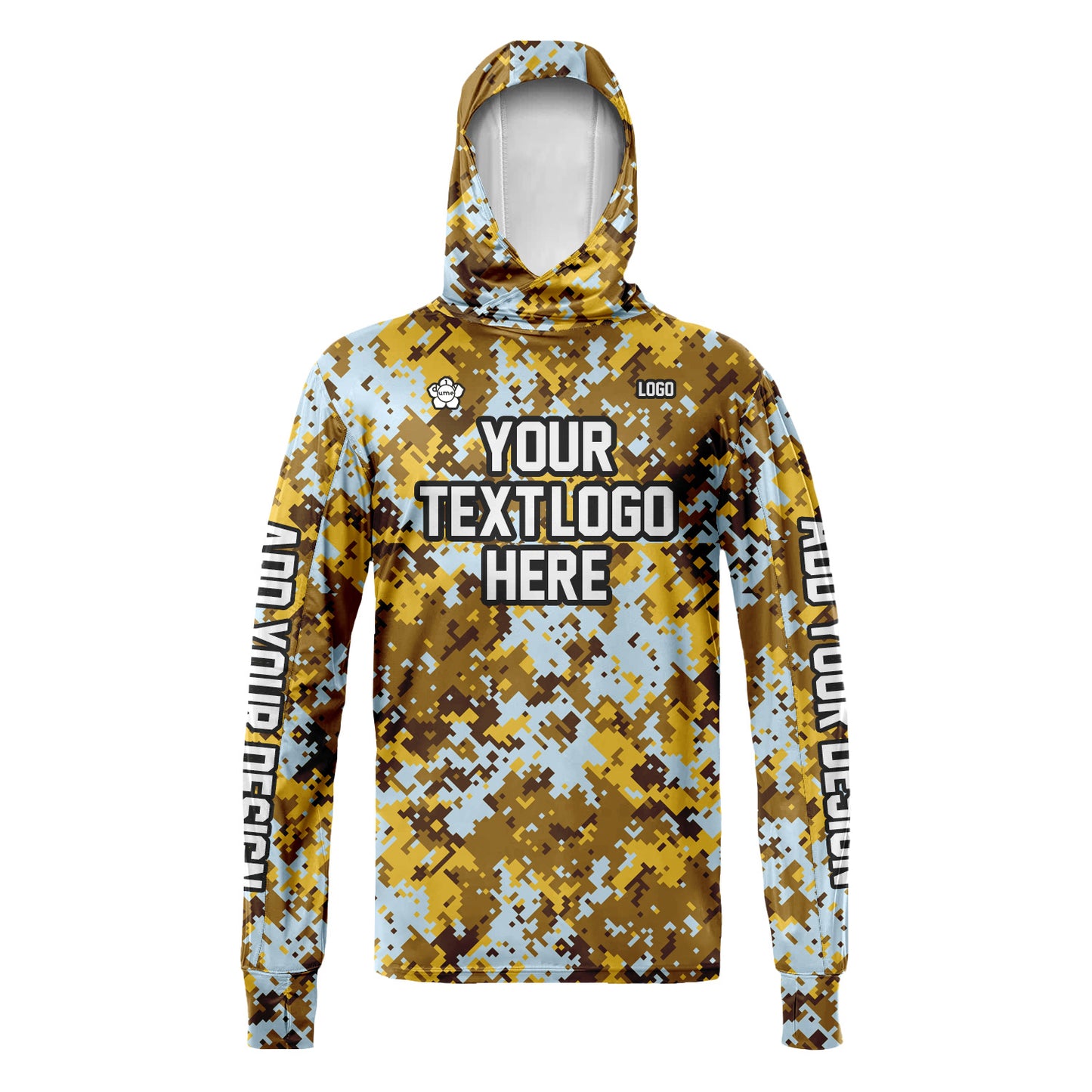 Unisex Camouflage Sun Shirt Hooded Add Your Text Photo