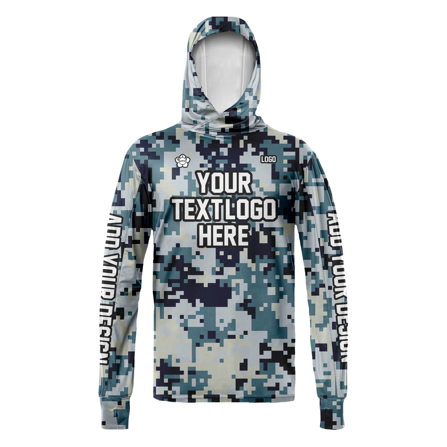 Unisex Camouflage Sun Shirt Hooded Add Your Text Photo