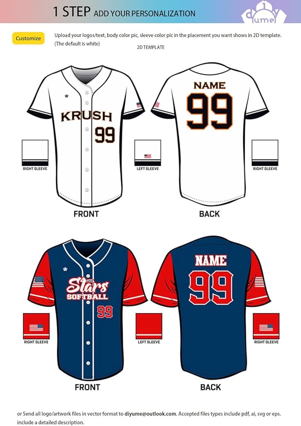 Personalized Denim Baseball Jerseys & Uniforms