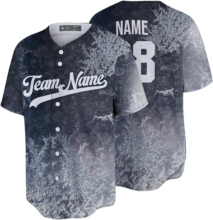 Personalized Ice Baseball Jerseys Full Button