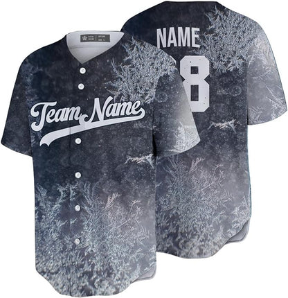 Personalized Ice Baseball Jerseys Full Button
